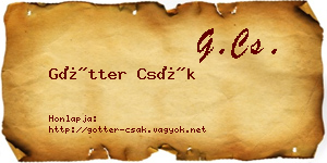 Götter Csák névjegykártya